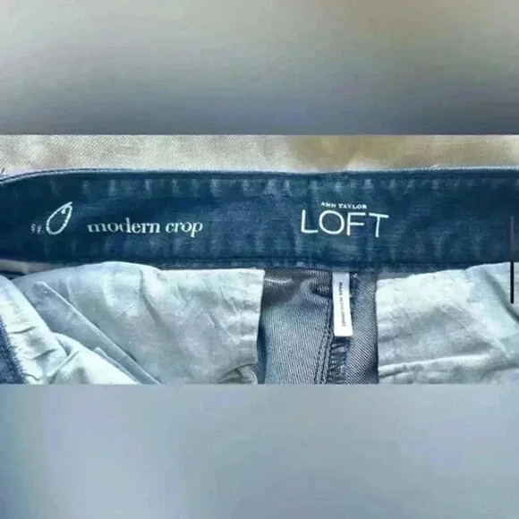 Ann Taylor Loft Modern Crop Pant Women's Dark Demin Size 0 - Picture 4 of 8
